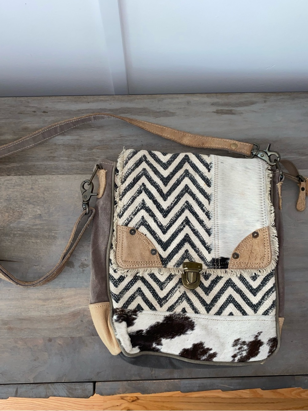 Calf Hair Patchwork Crossbody Bag - Myra Bags
